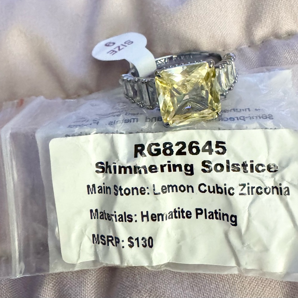 Shimmering Solstice Lemon Cubic Zirconia Ring
